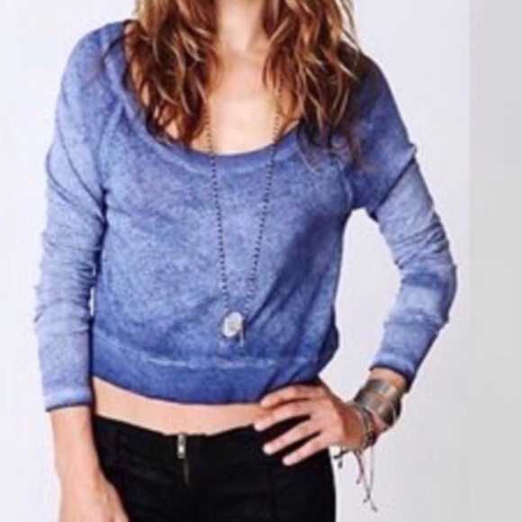 Free People Tops - We the Free Crop T shirt Long Sleeve Faded Slouchy